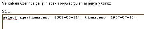PostgresSQL Veri Tabanında Date-Time Fonksiyonları