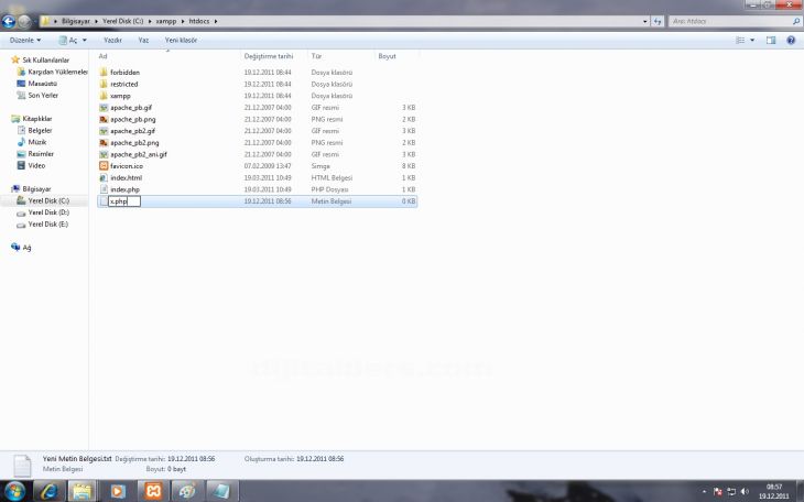 Xampp Kurulumu