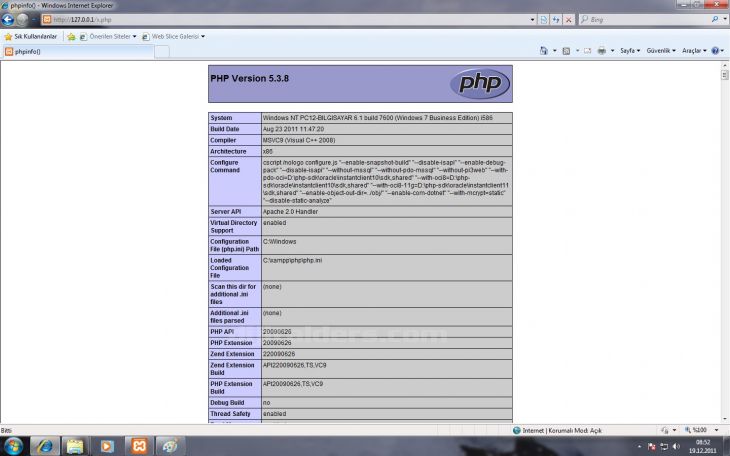 Xampp Kurulumu