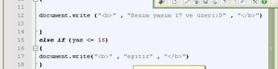 If, Else If Ve Kısa Karşılaştırma