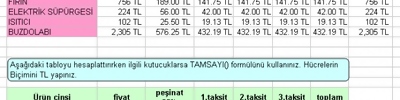 Basit formüllü işlemler
