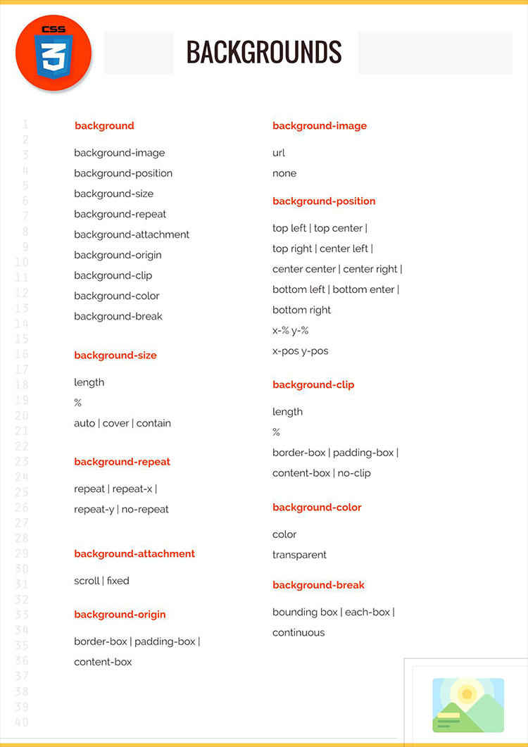 CSS Komutları Tablosu (CSS Sheets)